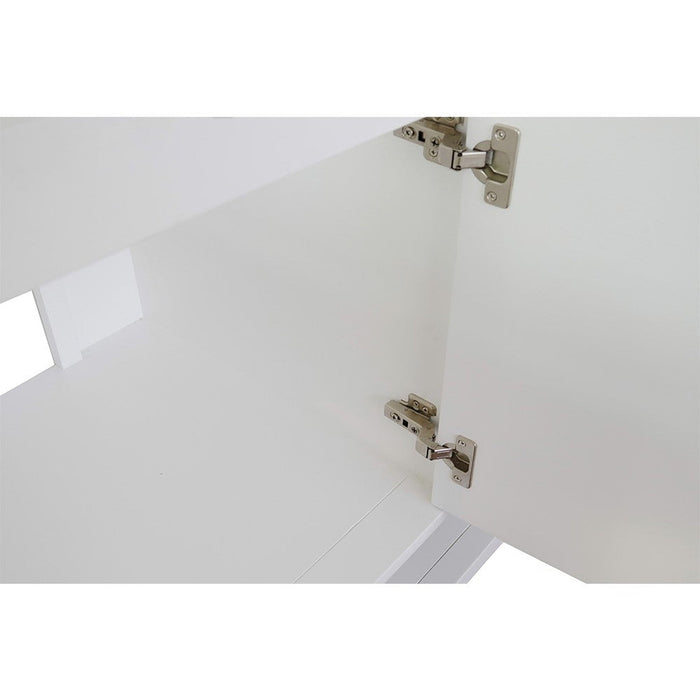 Bellaterra Home Monterey 49" 2-Door 4-Drawer White Freestanding Vanity Set With Ceramic Undermount Oval Sink and Black Galaxy Top