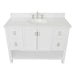 Bellaterra Home Monterey 49" 2-Door 4-Drawer White Freestanding Vanity Set With Ceramic Undermount Oval Sink and White Quartz Top