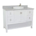 Bellaterra Home Monterey 49" 2-Door 4-Drawer White Freestanding Vanity Set With Ceramic Vessel Sink and Gray Granite Top