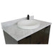 Bellaterra Home Paris 37" 2-Door 1-Drawer Linen Gray Freestanding Vanity Set With Ceramic Vessel Sink and White Carrara Marble Top