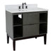 Bellaterra Home Paris Exposed 37" 1-Drawer Linen Gray Freestanding Vanity Set With Ceramic Undermount Oval Sink and White Quartz Top