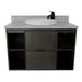 Bellaterra Home Paris Exposed 37" 1-Drawer Linen Gray Wall-Mount Vanity Set With Ceramic Vessel Sink and Gray Granite Top