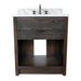 Bellaterra Home Plantation 31" 1-Drawer Brown Ash Freestanding Vanity Set With Ceramic Undermount Oval Sink and White Carrara Marble Top
