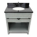 Bellaterra Home Plantation 31" 1-Drawer Gray Ash Freestanding Vanity Set With Ceramic Undermount Oval Sink and Black Galaxy Top