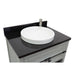 Bellaterra Home Plantation 31" 1-Drawer Gray Ash Freestanding Vanity Set With Ceramic Vessel Sink and Black Galaxy Top