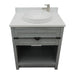 Bellaterra Home Plantation 31" 1-Drawer Gray Ash Freestanding Vanity Set With Ceramic Vessel Sink and White Quartz Top