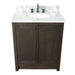 Bellaterra Home Plantation 31" 2-Door Brown Ash Freestanding Vanity Set With Ceramic Undermount Oval Sink and White Carrara Marble Top