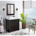 Bellaterra Home Plantation 31" 2-Door Brown Ash Freestanding Vanity Set With Ceramic Vessel Sink and Gray Granite Top
