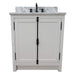 Bellaterra Home Plantation 31" 2-Door Glacier Ash Freestanding Vanity Set With Ceramic Undermount Oval Sink and White Carrara Marble Top