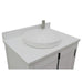 Bellaterra Home Plantation 31" 2-Door Glacier Ash Freestanding Vanity Set With Ceramic Vessel Sink and White Quartz Top