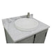 Bellaterra Home Plantation 31" 2-Door Gray Ash Freestanding Vanity Set With Ceramic Vessel Sink and White Carrara Marble Top