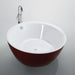 Bellaterra Home Prato 59" x 24" Glossy Red Round Acrylic Freestanding Soaking Bathtub