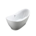 Bellaterra Home Salerno 68" x 32" Glossy White Oval Acrylic Freestanding Double Slipper Soaking Bathtub