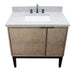 Bellaterra Home Scandi 37" 1-Door 2-Drawer Linen Brown Freestanding Vanity Set With Ceramic Undermount Rectangular Sink and Gray Granite Top