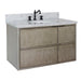 Bellaterra Home Scandi 37" 1-Door 2-Drawer Linen Brown Wall-Mount Vanity Set With Ceramic Undermount Oval Sink and White Carrara Marble Top