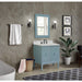 Bellaterra Home Stora 31" 2-Door 1-Drawer Aqua Blue Freestanding Vanity Set With Ceramic Undermount Oval Sink and White Quartz Top