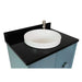 Bellaterra Home Stora 31" 2-Door 1-Drawer Aqua Blue Freestanding Vanity Set With Ceramic Vessel Sink and Black Galaxy Top