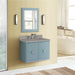Bellaterra Home Stora 31" 2-Door 1-Drawer Aqua Blue Wall-Mount Vanity Set With Concrete Integrated Rectangular Ramp Sink and Gray Concrete Top
