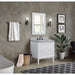 Bellaterra Home Stora 31" 2-Door 1-Drawer White Freestanding Vanity Set With Ceramic Undermount Oval Rectangular Sink and Gray Granite Top