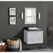 Bellaterra Home Stora 31" 2-Door 1-Drawer White Wall-Mount Vanity Set With Ceramic Vessel Sink and Black Galaxy Top