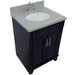 Bellaterra Home Terni 25" 2-Door 1-Drawer Blue Freestanding Vanity Set With Ceramic Undermount Oval Sink and Gray Granite Top