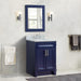 Bellaterra Home Terni 25" 2-Door 1-Drawer Blue Freestanding Vanity Set With Ceramic Undermount Rectangular Sink and White Carrara Marble Top