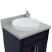 Bellaterra Home Terni 25" 2-Door 1-Drawer Blue Freestanding Vanity Set With Ceramic Vessel Sink and Gray Granite Top