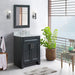 Bellaterra Home Terni 25" 2-Door 1-Drawer Dark Gray Freestanding Vanity Set With Ceramic Undermount Oval Sink and White Carrara Marble Top