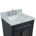 Bellaterra Home Terni 25" 2-Door 1-Drawer Dark Gray Freestanding Vanity Set With Ceramic Undermount Rectangular Sink and White Carrara Marble Top