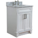 Bellaterra Home Terni 25" 2-Door 1-Drawer White Freestanding Vanity Set With Ceramic Undermount Oval Sink and White Carrara Marble Top