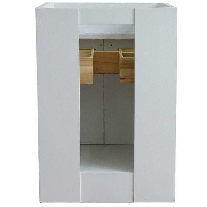 Bellaterra Home Terni 25" 2-Door 1-Drawer White Freestanding Vanity Set With Ceramic Undermount Rectangular Sink and Gray Granite Top