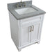 Bellaterra Home Terni 25" 2-Door 1-Drawer White Freestanding Vanity Set With Ceramic Undermount Rectangular Sink and Gray Granite Top