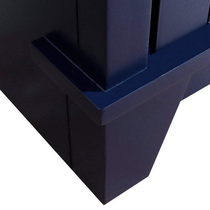 Bellaterra Home Terni 31" 1-Door 2-Drawer Blue Freestanding Vanity Set With Ceramic Undermount Oval Sink and Black Galaxy Granite Top