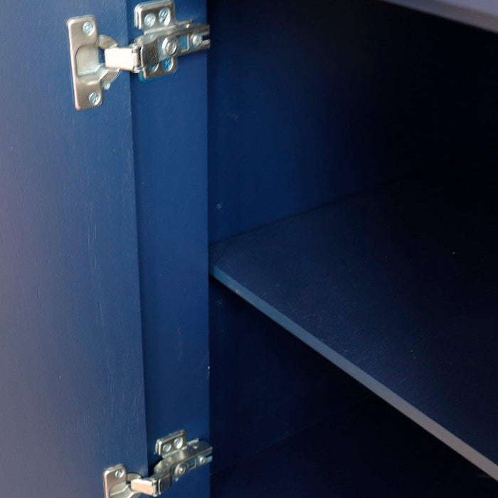 Bellaterra Home Terni 31" 1-Door 2-Drawer Blue Freestanding Vanity Set With Ceramic Undermount Oval Sink and Gray Granite Top
