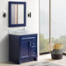 Bellaterra Home Terni 31" 1-Door 2-Drawer Blue Freestanding Vanity Set With Ceramic Vessel Sink and White Carrara Marble Top