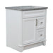 Bellaterra Home Terni 31" 1-Door 2-Drawer White Freestanding Vanity Set With Ceramic Undermount Oval Sink and Gray Granite Top