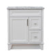 Bellaterra Home Terni 31" 1-Door 2-Drawer White Freestanding Vanity Set With Ceramic Undermount Rectangular Sink and White Carrara Marble Top