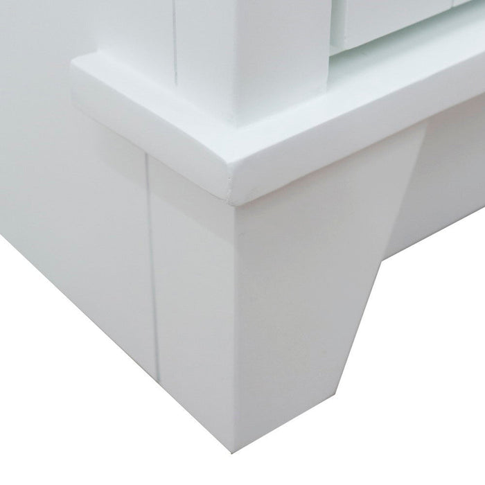 Bellaterra Home Terni 31" 1-Door 2-Drawer White Freestanding Vanity Set With Ceramic Vessel Sink and Gray Granite Top