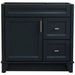 Bellaterra Home Terni 36" 1-Door 2-Drawer Dark Gray Freestanding Vanity Base With Left Door
