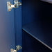 Bellaterra Home Terni 37" 1-Door 2-Drawer Blue Freestanding Vanity Set With Ceramic Center Undermount Oval Sink and White Quartz Top, and Left Door Base