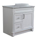 Bellaterra Home Terni 37" 1-Door 2-Drawer White Freestanding Vanity Set With Ceramic Right Offset Vessel Sink and White Carrara Marble Top, and Right Door Base