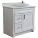 Bellaterra Home Terni 37" 1-Door 2-Drawer White Freestanding Vanity Set With Ceramic Right Offset Vessel Sink and White Quartz Top, and Right Door Base