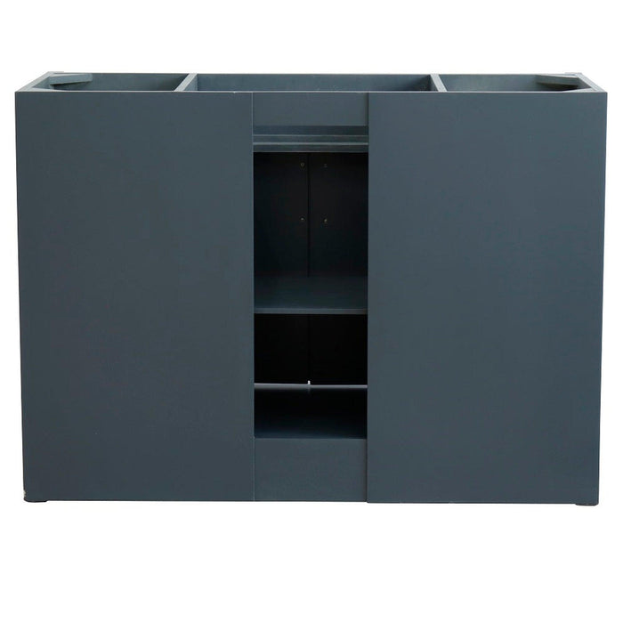 Bellaterra Home Terni 49" 2-Door 6-Drawer Dark Gray Freestanding Vanity Set With Ceramic Vessel Sink and Gray Granite Top