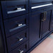 Bellaterra Home Terni 61" 2-Door 6-Drawer Blue Freestanding Vanity Set With Ceramic Vessel Sink And Black Galaxy Granite Top