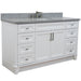 Bellaterra Home Terni 61" 2-Door 6-Drawer White Freestanding Vanity Set With Ceramic Undermount Rectangular Sink And Gray Granite Top