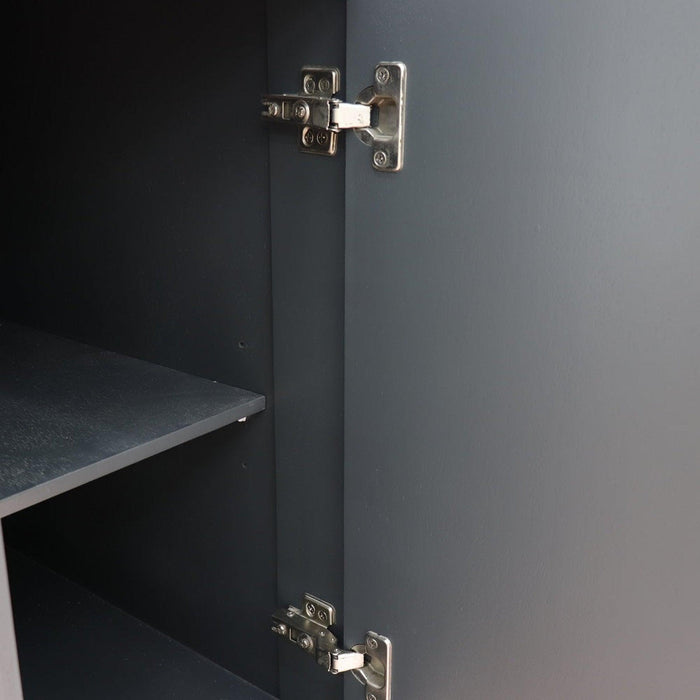 Bellaterra Home Terni 61" 4-Door 3-Drawer Dark Gray Freestanding Vanity Set With Ceramic Double Undermount Oval Sink And Black Galaxy Granite Top