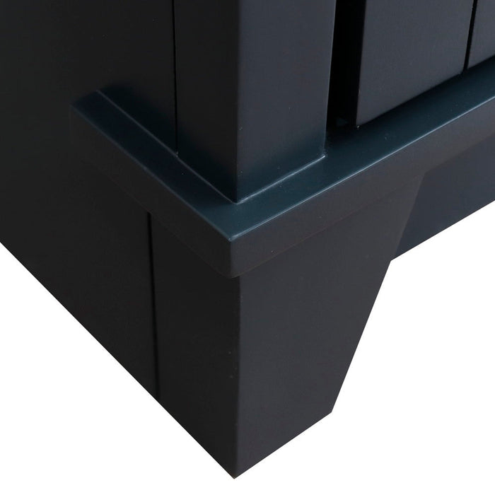 Bellaterra Home Terni 61" 4-Door 3-Drawer Dark Gray Freestanding Vanity Set With Ceramic Double Vessel Sink And Gray Granite Top