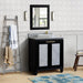 Bellaterra Home Trento 31" 2-Door 1-Drawer Black Freestanding Vanity Set With Ceramic Vessel Sink and Gray Granite Top