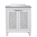 Bellaterra Home Trento 31" 2-Door 1-Drawer White Freestanding Vanity Set With Ceramic Vessel Sink and Gray Granite Top