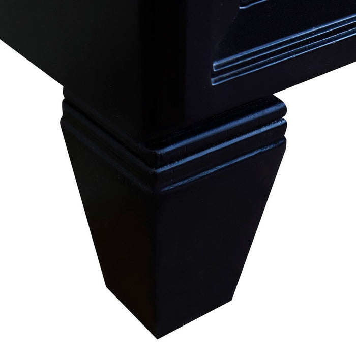 Bellaterra Home Trento 43" 2-Door 3-Drawer Black Freestanding Vanity Set With Ceramic Right Undermount Oval Sink and Black Galaxy Granite Top, and Right Door Cabinet